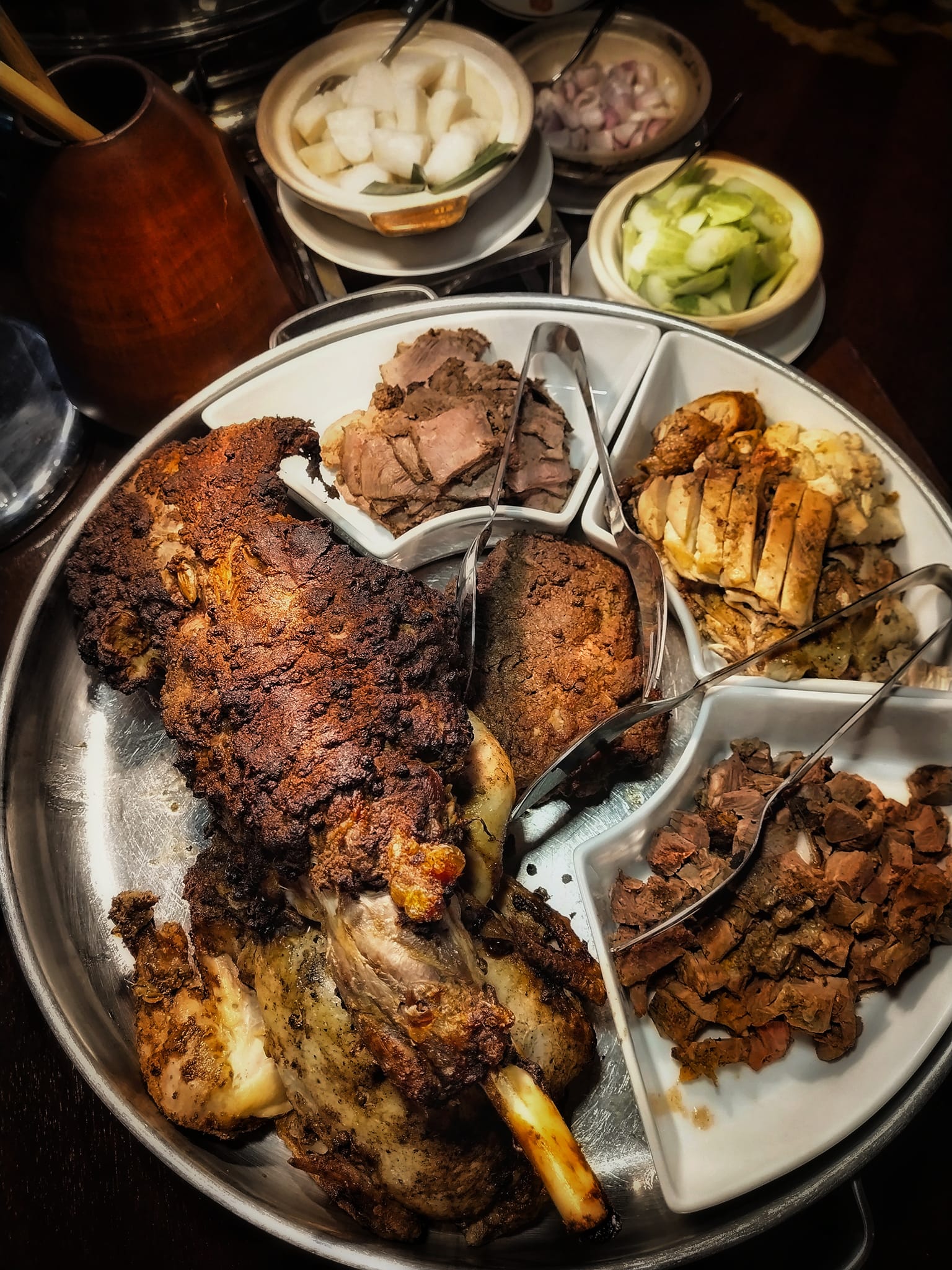 Tray with a variety of meat